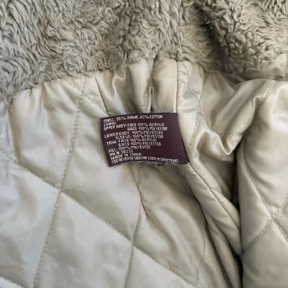 Vintage y2k 90s  Denim maxi “penny lane” coat with faux fur trim - Picture 7 of 8